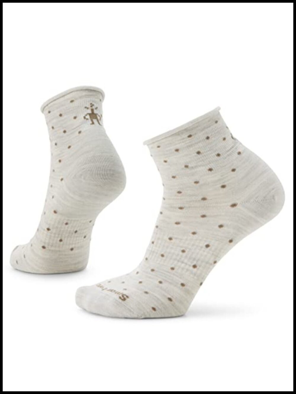 Merino Wool Ankle Socks Zero Cushion Seamless Toe Polka Dot
